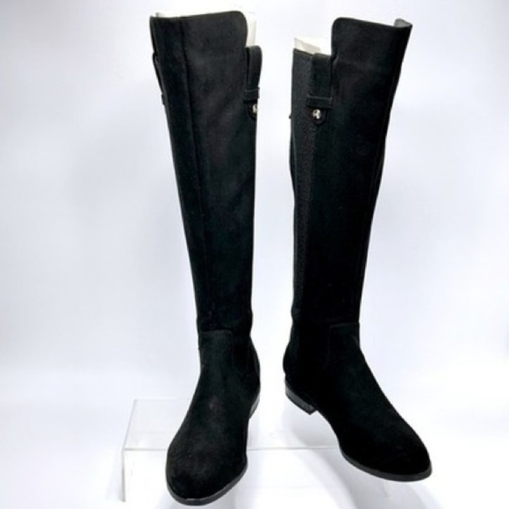 Anne Klein Size 6.5 Black Suede/Elastic Knee High Riding Boots NEW Audrey iFlex - Picture 2 of 16